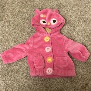 Gymboree Bright Owl Pink Fuzzy Coat
